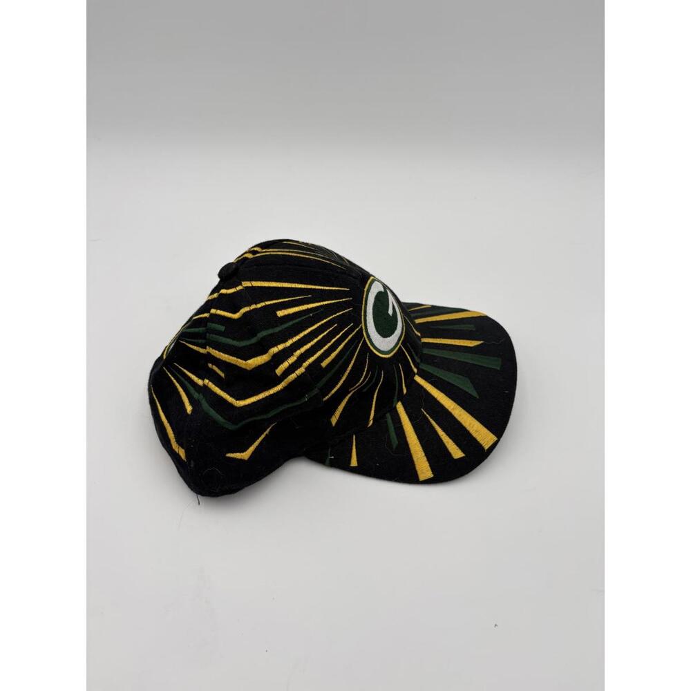 Vintage Deadstock Y2K Team NFL Black Green Bay Packers Graphic Baseball Snapback - Picture 2 of 6